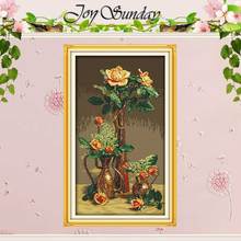 Gold Roses Patterns Counted Cross Stitch 11CT 14CT Cross Stitch Set Wholesale Flower Cross-stitch Kit Embroidery Needlework 2024 - buy cheap