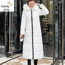 Thicken Plus Long Down Cotton Womens Size XXXL Hooded Female Jacket White Overcoat Winter Women Coat Red Zipper Warm Parkas 2024 - buy cheap