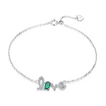 GEM'S BALLET 925 Sterling Silver Love Letter Adjustable Bracelet Natural Green Agate Gemstone Bracelet For Women Fine Jewelry 2024 - buy cheap