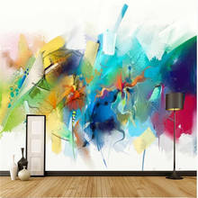 Xue su 8d-papel de parede pintado à mão, pintura abstrata artística, para quarto, cabeceira, fundo decorativo de parede 2024 - compre barato