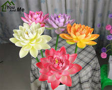 16cm/27cm Artificial Flower EVA Lotus Long Stem Aquarium Fish Pond Scenery Garden Pool Decoration 2024 - buy cheap