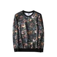 New men's fashion flower luxury high quality 100% cotton casual sweatshirt 2024 - buy cheap