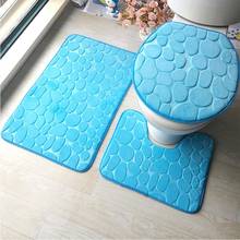 3Pcs/Set Bathroom Mat Set Floor Rugs Embossing Flannel Cushion Toilet Seat Cover Bath Mat for Home Decoration Bathroom Product 2024 - buy cheap