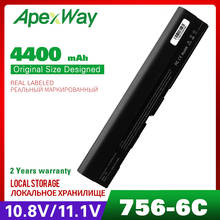 Bateria para laptop 4400mah, compatível com acer al12x32, al12a31, al12b31, al12b32, aspire one 756, 725, com opção de viagem, b113, b113m, embutido, c7, c710 2024 - compre barato