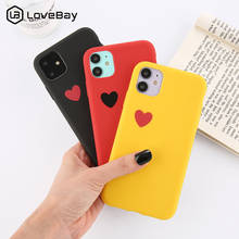 Lovebay Silicone Cute Love Heart Phone Case For iPhone 11 Pro X XR XS Max 8 7 6 6s Plus 5 5s SE 2020 Candy Color Soft TPU Cover 2024 - buy cheap