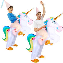 Cartoon Kids Christmas Party Cosplay Unicorn Inflatable Costume Halloween Adult Carnival Suit Fancy Animal Role Play Clothes 2024 - buy cheap