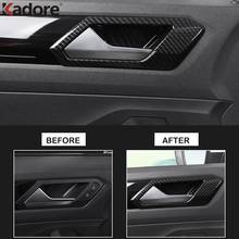 For Volkswagen T-Roc TROC 2017 2018 2019 Carbon Fiber Inner Door Handle Bowl Frame Cover Trim Car Interior Accessories LHD 2024 - buy cheap