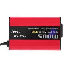 Conversor de energia cc para ca, 500w, 12v para 110v, 220v, inversor automotivo, transformador automático, com adaptador usb duplo para carro 2024 - compre barato