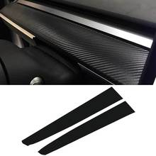 2Pcs Car Dashboard Sticker Matte Carbon Fiber Black For Tesla Model 3 Scraper Accessories 2024 - buy cheap