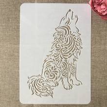 Plantillas de capas A4 de 29cm, 1 unidad, Wolf Cry, DIY, para pintar, álbum de recortes, para colorear, álbum de relieve, plantilla decorativa 2024 - compra barato