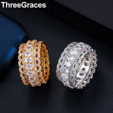 ThreeGraces-anillo de compromiso para mujer, sortija única redonda ovalada de oro amarillo, Circonia cúbica, zirconia, circonita, zirconita, para boda, RG093 2024 - compra barato