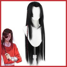 Peruca para cosplay de tian guan ci fu, peruca preta trançada e longa lisa estilo chinês oficial do céu 2024 - compre barato