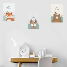 Cartoon Animal Bear Rabbit Fox Nordic Modern Style Posters Canvas Pictures For Living Room Decorative Painting Unframed 2024 - buy cheap