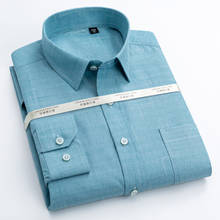 Праздничная Повседневная рубашка в клетку, с длинными рукавами, принтом, одним накладным карманом, Высококачественная удобная Стандартная посадка, мужская рубашка в полоску 2024 - купить недорого