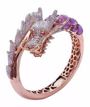 Anillo de boda de cristal y grifo para mujer, accesorio de oro rosa, dos tonos, regalo de fiesta 2024 - compra barato