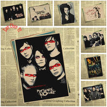 Классический Ностальгический матовый постер My Chemical Romance Band из крафт-бумаги, Офисная Подарочная Наклейка на стену для комнаты, столовой, дома 2024 - купить недорого