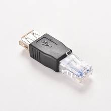 Cabezal de cristal de PC RJ45 macho A USB 2,0 AF A hembra, conector adaptador para ordenador portátil, Cable de red LAN, convertidor Ethernet, enchufe Transverter 2024 - compra barato