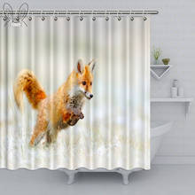 Aplysia Clever Fox Snow Fox Animal Decor Shower Curtain 180 x 180 cm Eco-Friendly Waterproof Customized Home with Hooks Washable 2024 - buy cheap