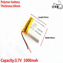 Batería de energía de litro de buena calidad 3,7 V, 1000mAH 103035 polímero ion de litio/batería de iones de litio para tableta pc Banco, GPS, mp3, mp4 2024 - compra barato