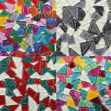 Azulejos de mosaico cor sortida irregular, azulejos para artesanato diy, glitter, pedras de mosaico diy, decoração de casa, mosaico, 500 peças 2024 - compre barato