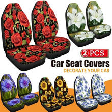 2PCS Flowers Floral Print Front Car Seat Cover Universal Seat Covers Car Vehicle Seat Protector Fit Most Cars Covers 2024 - buy cheap