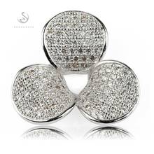 SHUNXUNZE christmas gifts Wedding pendants for women Jewelry Accessories dropshipping White Cubic Zirconia Rhodium Plated R3155 2024 - buy cheap