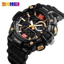 Skmei 1529 homens relógio digital esporte relógio de moda dupla exibição luminosa à prova dwaterproof água 3 tempo multi-função masculino relógio montre homme 2024 - compre barato