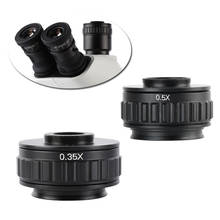 Adaptador de lente c para câmera, adaptador com foco ajustável para microscópio estereoscópico trinocular de 0,35x 0,5x 2024 - compre barato