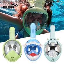 Маска для подводного плавания для мальчиков и девочек, мультяшная HD маска на все лицо для подводного плавания, противотуманная маска для дайвинга 2024 - купить недорого