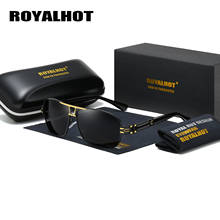 RoyalHot gafas de sol polarizadas rectangulares montura Aloy gafas de sol para conducir gafas de sol Oculos masculino 70019 2024 - compra barato