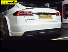 Para tesla model s 2015-2017 asa traseira spoiler, tronco boot asas spoilers fibra de carbono 3m colar 2024 - compre barato