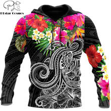 2021 Autumn Hoodies Pohnpei Polynesian Tribe Tattoo & Flowers 3D Printed Unisex Zip Pullover Casual Harajuku Streetwear DW0407 2024 - buy cheap