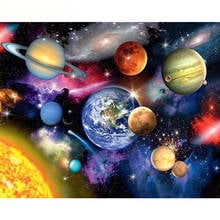 Painting By Number DIY Dropshipping big size Prosperous solar system Scenery Canvas Room Decoration Art picture Child Gift 2024 - buy cheap