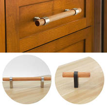 Maçaneta de madeira sólida, para móveis, bronze, porta de armário, moderna, preta, portas da cozinha, gaveta, botão ajustável 2024 - compre barato
