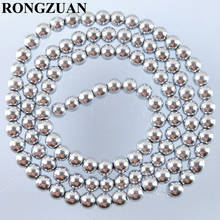 RONGZUAN Silvers Hematite Non Magnetic Round Spacer 4mm Loose Beads 15.5 inches For Jewelry Making 1 Strand TL3032 2024 - buy cheap