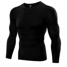 Мужская крутая компрессионная футболка с длинным рукавом, Спортивная Базовая футболка для активного отдыха, спортивная футболка для тренировок, спортивный аксессуар 2024 - купить недорого