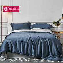 Sondeson Noble Men 100% Silk Bedding Set Top Grade Silk Blue Gray Duvet Cover Flat Sheet Pillowcase Double Queen King For Sleep 2024 - buy cheap