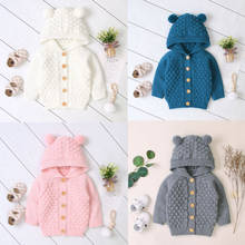 2020 New Kid Baby Boy Girl Coat Sweater Hooded Knitted Warm Jacket Tops Toddler Outerwear 0-24M 2024 - buy cheap