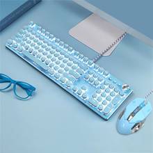 Модная светодиодный ная Проводная Механическая игровая клавиатура со светодиодной подсветкой 2024 - купить недорого