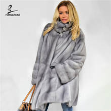 FURSARCAR 2021 Winter Real Fur Mink Coat Women Fashion Casual Loose Luxury Lady Genuine Natural Fur Jacket  For Female 2024 - buy cheap