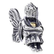 New 925 Sterling Silver Bead Charm Vintage Cute Fairy Pixie With Love Heart Beads Fit Pandora Bracelet Bangle DIY Jewelry 2024 - buy cheap