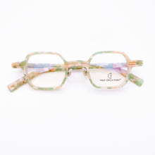 Belight Optical Fancy Vintage Retro Colorful Floral Acetate Mini Square Shape  Design Spectacle Frame Precription Lens HP237 2024 - buy cheap