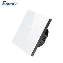 Esooli 1 Gang 1 Way Touch Switch 220V EU Standard Wall Light Touch Screen Switch Crystal Glass Panel LED Light Touch Switch 2024 - buy cheap