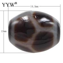 One Piece Natural Stone Agates Ji Beads Oval longevity & two tone Natural Tibetan Dzi Beads DIY Hole:Approx 2mm 14.50x13x3mm 2024 - buy cheap