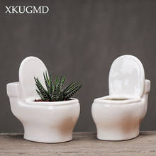 Home Ceramic Pots Hand-carved Toilet Ornaments Desktop Flower Arrangement Container Garden Micro-landscape Potted Plants 2024 - buy cheap