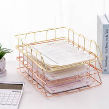 Nordic Metal Document Tray Stackable File Rack Office Iron Storage Basket for Notebook Brochure A4 Paper 2024 - buy cheap