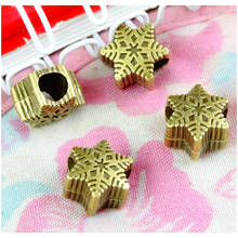 50pcs 10*9.7*7MM Snow Snowflake 4.1mm Big Hole Bead Antique Bronze Color Beads Charms Fits Diy Charms Bracelet Jewelry Beads 2024 - buy cheap