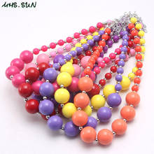 MHS.SUN Colorful Acrylic Beads Necklace Fashion Kids Girls Chunky Beaded Necklace Child Jewelry 13 Color Can Choose 2024 - buy cheap