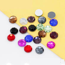 20p 10mm Round Multi-color Foiled Flatback faceted glass stone Non-hotfix Crystal Rhinestone wedding cards,jewelry making beads 2024 - buy cheap