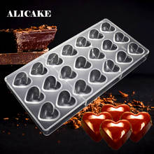 3D Polycarbonate Chocolate Candy Bars Molds Plastic Heart Forms for Baking Pastry Tray Valentine's Day Bakery Baker Tools Moulds 2024 - buy cheap